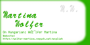 martina wolfer business card